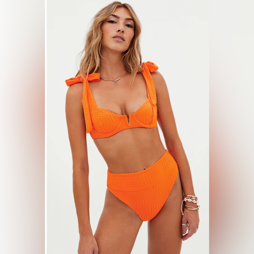 Beach Riot Blood Orange Terry Bikini - Blair Top & Highway Bottom
